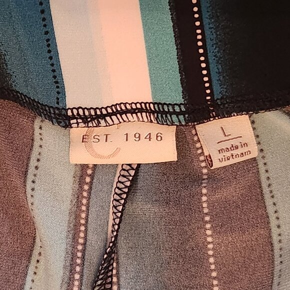 Cato Est. 1946 Women's (Size L/Colorful) Palazzo Striped Wide Leg Capri Pants - Picture 2 of 3